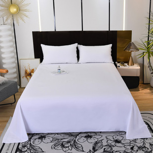 Cross-border Foreign Trade Solid Color Washed Cotton Sanding Bed Sheet Plain Color Single Pad Single Double Bed Bed Sheet Three-piece Set for Homestay