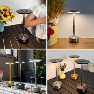 Cross-border Explosions LED Rechargeable Metal Table Lamp Bedside Advanced Sense Atmosphere Lamp Bar Restaurant Desktop Decorative Table Lamp