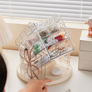 New Cosmetic Storage Box Rotating Dressing Table Lipstick Skin Care Rack Storage Rack Large Capacity Household Desktop