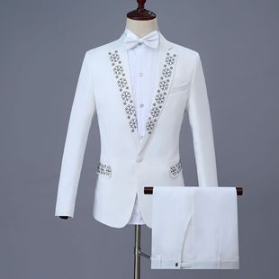 Men's Costume Adult Diamond Host Dress Suit suit Chorus Wedding Stage Costume Suit