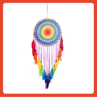 ♂ New Ms0005 Colorful Feather Dream Catcher Handmade Decorative Pendant Dream Catcher Wall Decoration Wall Hanging
