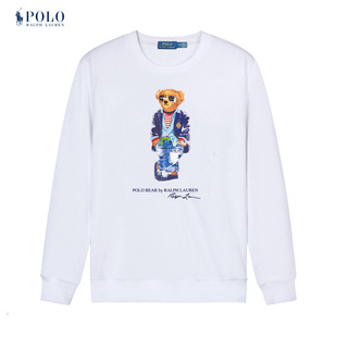 Кросс-бордер дропшипинг 2024 новый стиль Ralph Lauren для пар, американский стиль old money, вязаный свитшот с медведем