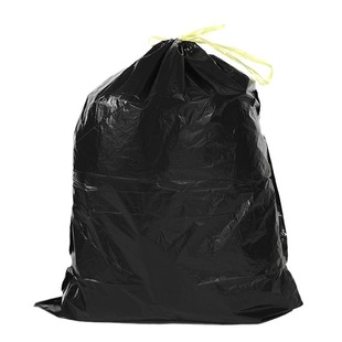 Customized Heavy-Duty Drawstring Garbage Bag for Kitchen and Dining Thickeneded Large Drawstring Type with Handle Drawstring Wholesale Black