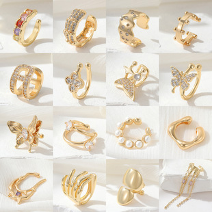 Han Shana personality light luxury U-shaped ear bone Clip No pierced painless ear clip female high-grade fashion butterfly DIY earrings