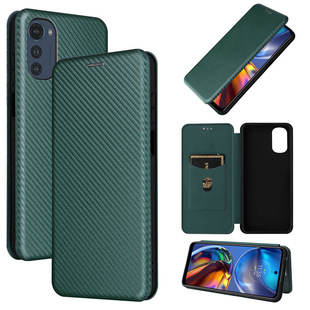 Подходит для Motorola E32 4G Чехол для мобильного телефона защитный чехол магнитная пряжка карта Флип углеродное волокно бизнес ретро кожаный чехол