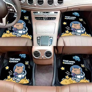 Автомобильные ножные коврики милые мультяшные дамы в автомобиле универсальные коврики коврики для предотвращения грязи и легко моют замши