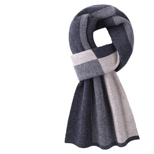 100 Cashmere Scarf Men's Winter Thickened Warm Plaid Korean Style Scarf High-end Gift Box Birthday Gift