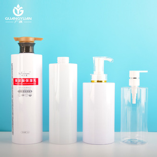 Factory customized PET 500ml-700ml-750ml-1000ml flat shoulder Round Bottle shampoo washing bottle