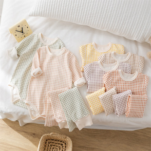 Newborn cotton boneless Four Seasons baby jumpsuit belly protection suit infant bottoming shirt baby clothes