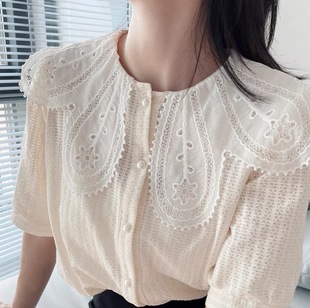 2021 New lace hollow collar flower false collar chiffon water soluble lace DIY embroidery lace fabric