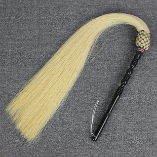 True ponytail Tai Chi Dust Flick Fly Flick Dancing Instrument Props Floating Dust Taoist Supplies Eunuch Buddha Dust Sweeping Duster Floating Xu Xiao