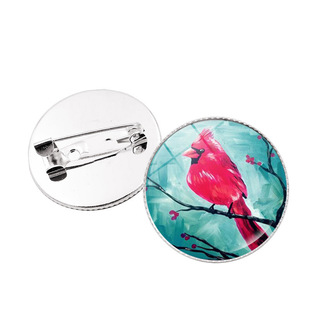 Cross-border popular products cardinal bird brooch all-match time gem clothes bag pin badge decorations wholesale