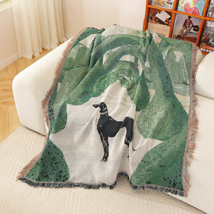 Custom Light Luxury Jacquard Tapestries Cotton Thread Blanket Sofa Towel Office Nap Cover Blanket High-end Gift Blanket Tapestry Design