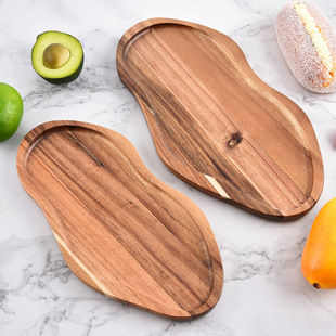 Japanese-style Acacia Special-shaped Peanut Tray Wooden Tray Kitchen Household Fruit Plate Tableware Tray Tea Cup Tray