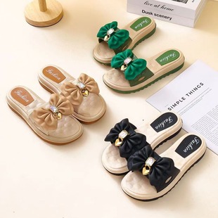 A generation of hair sandals and slippers women's summer wear 2024 new casual pregnant women flat non-slip fairy wind beach shoes