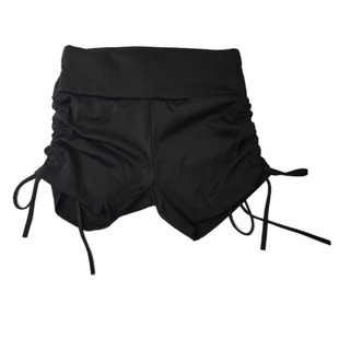 High Waist Tight Fitness Shorts Drawstring Yoga Three-point Peach Quick-drying Pole Dance Clothing Latin Dance Shorts