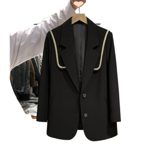 Suit Jacket Women's New Stylish Age-reducing Fashion Autumn High-end Navy Collar Short Suit Top