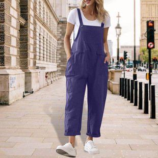 2025 New Amazon Women's Long Casual Loose Bib Pants Overalls Loose Pants with Pocket