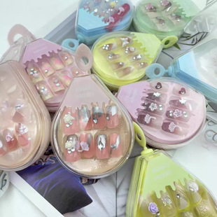 New 12-piece water drop boxed wear nail belt kit T multi-drill jelly glue wholesale nail stickers nail stickers