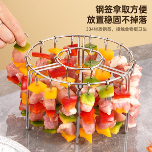 Air Fryer Grill Household 304 Stainless Steel Vertical Sticker Hanging Oven Grill Grill Skebab Rack Skebab Holder