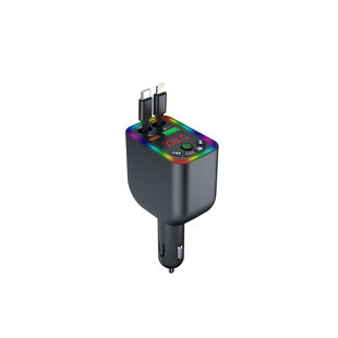 Автомобильный Bluetooth mp3 Y5 супер быстрая зарядка Автомобильный MP3 четыре в одном Телескопический кабель Автомобильное зарядное устройство FM-передатик