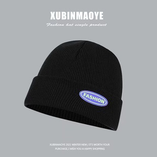 Ins Korean Style New Autumn and Winter Wool Hat Women's Letter Fashionable Warm Knitted Hat Autumn and Winter Couple's Toe Hat for Men