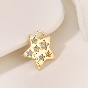 diy handmade jewelry accessories accessories New Star Moon key geometric heart pop pendant