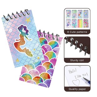 Amazon Cross Border Cute Cartoon Notepad Student Classroom Notebook A7 Mini Mermaid Spiral Coil