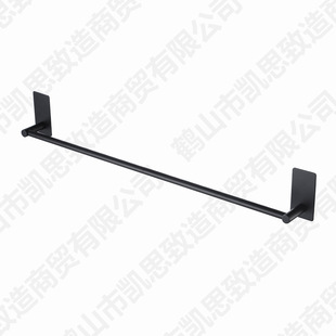 Black towel bar punch-free bathroom rack wall-mounted bathroom bathroom storage stainless steel bath towel rack