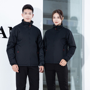 Rush clothes overalls men's logo thickened labor protection cotton-padded clothes express logistics mobile cold-proof cotton-padded jacket autumn and winter