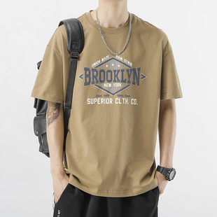 Heavy 250g short sleeve T-shirt men's loose large size casual cotton jacket summer trend half sleeve T-shirt