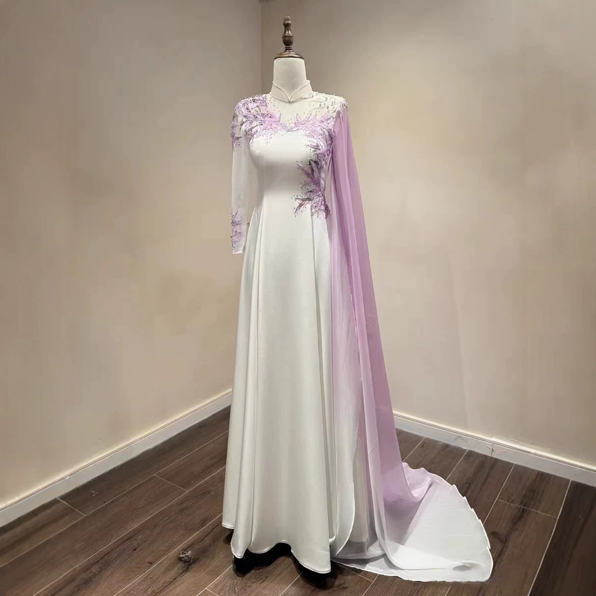 New Chinese-Style Ethnic Vocal Performance Dress for Women, High-End Art Exam Solo Performance Guzheng Costume, Elegant Host Evening Gown