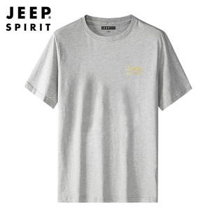 JEEP летняя дышащая модная Уличная Повседневная модная простая футболка с коротким рукавом и круглым вырезом Мужская футболка 1593
