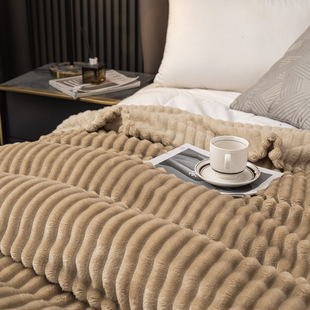 New pure color milk blanket blanket household thickened towel bath towel flannel striped width 3cm strip series