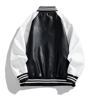 Autumn and winter new men's PU leather coat stand collar motorcycle jacket leather men's Korean slim fit wash-free fashion men's clothing