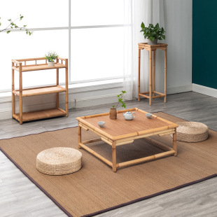 Tatami Small Square Table Japanese-Style Small Coffee Table for Home Balcony Bay Window Table Zen Low Table Square Tea Table Kang Table