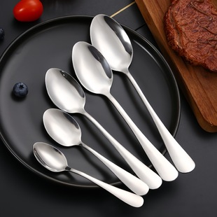 304 Stainless Steel Knife and Fork Spoon 1010 Western Food Tableware Commercial Coffee Spoon Pointy Spoon Round Spoon Steak Knife and Fork Spoon Spoon