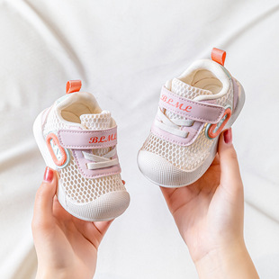 2025 Spring and Summer New Baby Breathable Toddler Shoes Women's Soft Sole Mesh Shoes Baby Shoes Men's Non-slip Wear-resistant Shoes