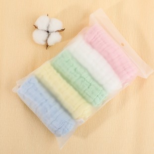 5 Pack 30*30cm Pumi six-layer baby saliva towel cross-border Amazon wholesale plain square solid color