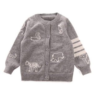 Number of sheep and sheep a generation of children's high-end cashmere cardigan baby animal pattern cute sweater knitted cardigan