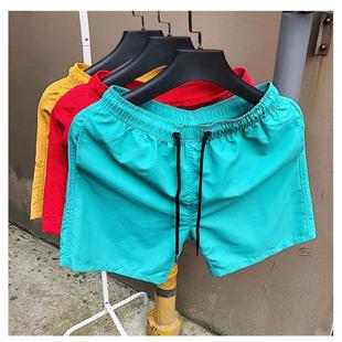 Summer Sexy 3-Minute Shorts Loose Beach Pants Men's Seaside Vacation Candy Color Quick-drying 3-Minute Pants Men's Trendy
