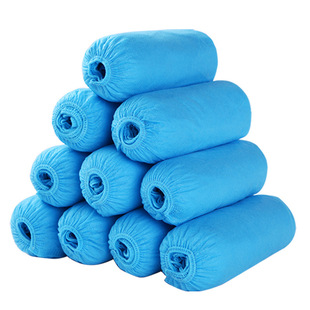 Disposable thickened shoe covers wear-resistant, breathable, dustproof and non-slip workshop room 400g non-woven shoe covers wholesale
