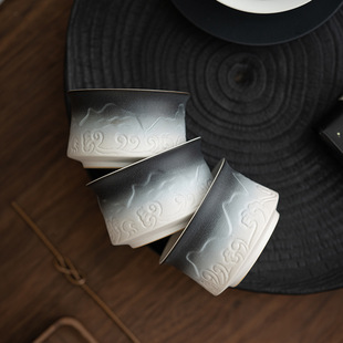Shanhai ceramic tea cup kung fu tea set Tea Cup Pu'er single Cup Master Cup personal cup tea cup small tea bowl Cup