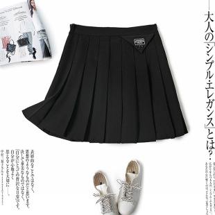 Anti-Exposure Pleated Skirt for Women 2024 Autum New High-Waist Slim Preppy Style Suit A-Line Skirt 8309