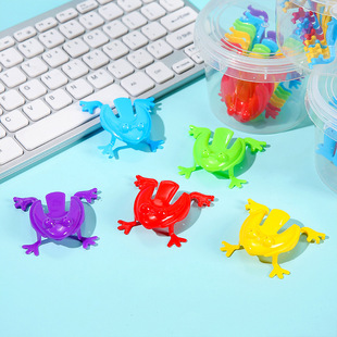 Plastic Bouncing Frog Fun Kidsren's Educational Toys Classic Childhood Nostalgia Plastic Small Toys Same Style as Xiaohongshu
