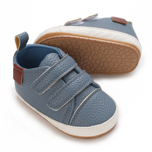 Spring and Autumn new 0-1 years old soft bottom baby shoes PU surface slip-on low-top baby toddler shoes