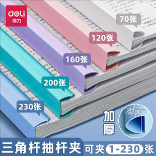 Deli folder 63104 color rod clip report clip triangle rod clip thickened transparent test paper clip wholesale