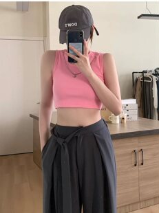 Camisole Women's Suit with Base Cotton I-character Broadband Design Sense Niche Outside Wear Summer Clothes