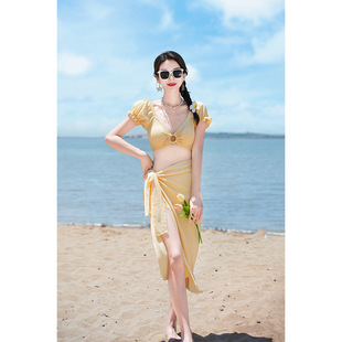 New split three-piece bikini bikini sexy beach wind beach hot spring vacation swimsuit women's wholesale