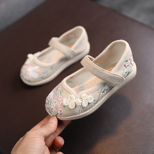 Spring 2021 New Arrival Cloth Shoes Children's Embroidered Shoes Old Beijing Cloth Shoes Babies' Ancient Clothes Shoes Girls' Hanfu Shoes